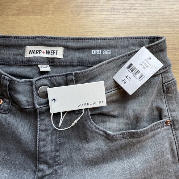 NWT Warp + Weft ORD Chicago Straight Fit Jeans Men's 29x34 Gray Denim Charcoal - Picture 4 of 8